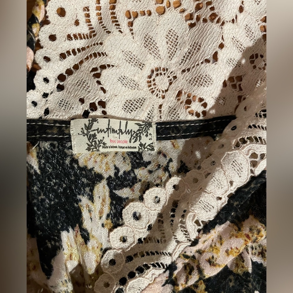 Free People Black and Cream Lace Dress - Picture 5 of 5